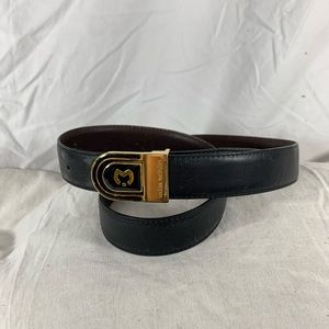 Vintage genuine MILA SCHON black brown leather belt 44